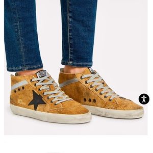 Golden Goose Mid Star Brown Suede & Shearling Sneaker